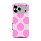 Large Polka Dots, Bubbly Pink - Tough Phone Case