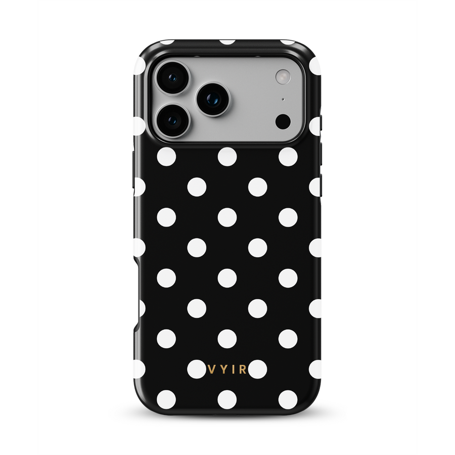 Classic Polka Dots, Black Noir - Tough MagSafe iPhone Case