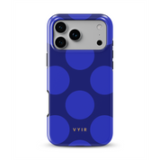 Large Polka Dots, Indigo Blue - Shockproof Phone Case - VYIR