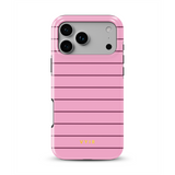 Horizontal Stripes, Blush Pink - Tough MagSafe iPhone Case