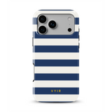 Horizontal Stripes, Old Money Blue - Tough MagSafe iPhone Case