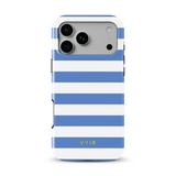 Horizontal Stripes, Parisian Blue - Tough MagSafe iPhone Case