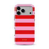 Horizontal Stripes, Red Blush - Tough Phone Case