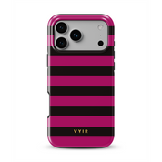 Horizontal Stripes, Wine Red - Shockproof Phone Case - VYIR