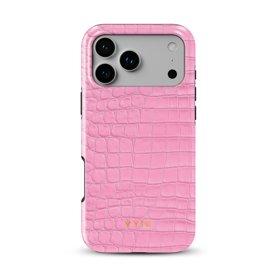 Croc Leather Print Pink - Tough MagSafe iPhone Case
