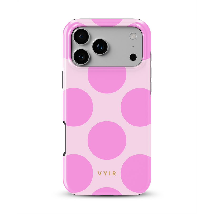 Large Polka Dots, Bubbly Pink - Tough MagSafe iPhone Case
