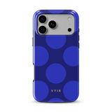 Large Polka Dots, Indigo Blue - Tough MagSafe iPhone Case