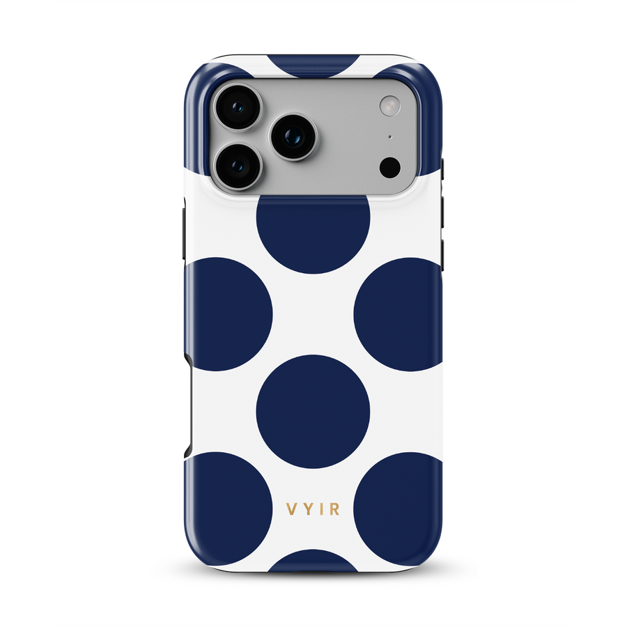 Large Polka Dots, Old Money Blue - Tough MagSafe iPhone Case