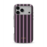 Luxe Stripes, Plum - Tough Phone Case