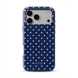 Tiny Polka Dots, Navy Blue - Tough Phone Case