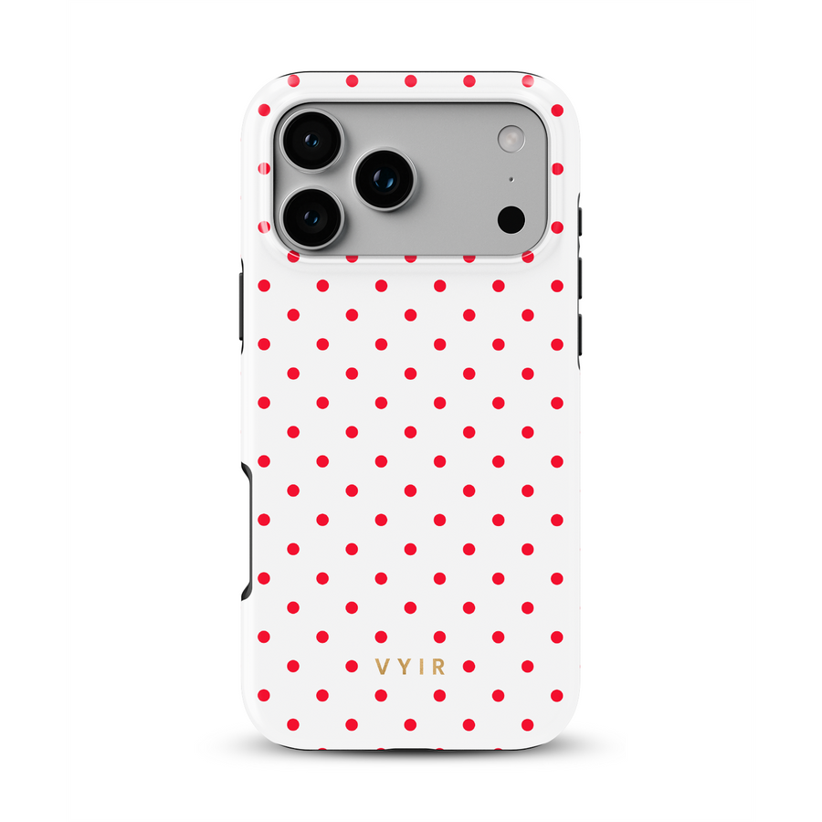 Tiny Polka Dots, Red Spark - Tough MagSafe iPhone Case