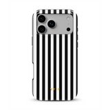 Vertical Stripes, Black and White - Tough MagSafe iPhone Case