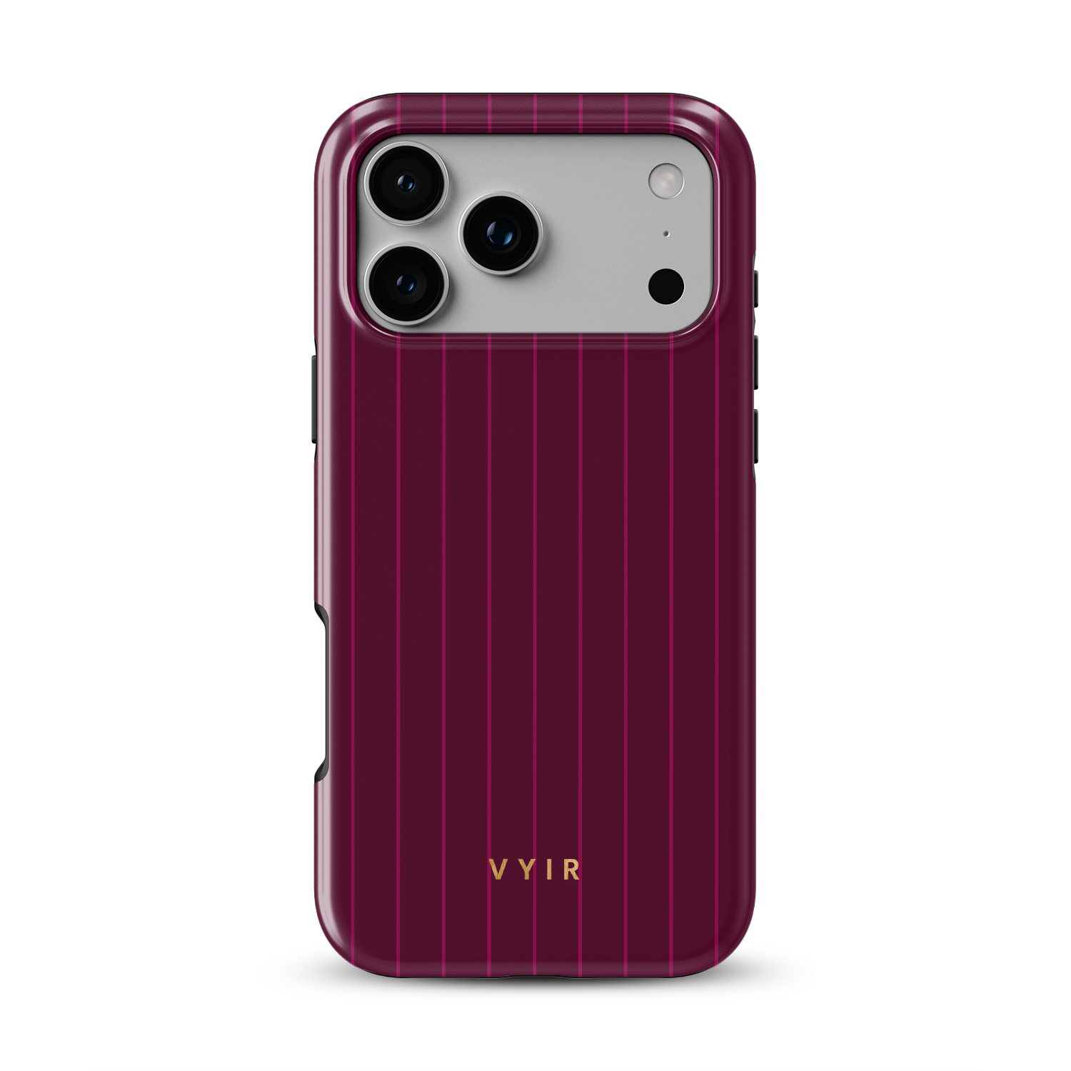 Vertical Stripes, Merlot - Shockproof MagSafe iPhone Case - VYIR
