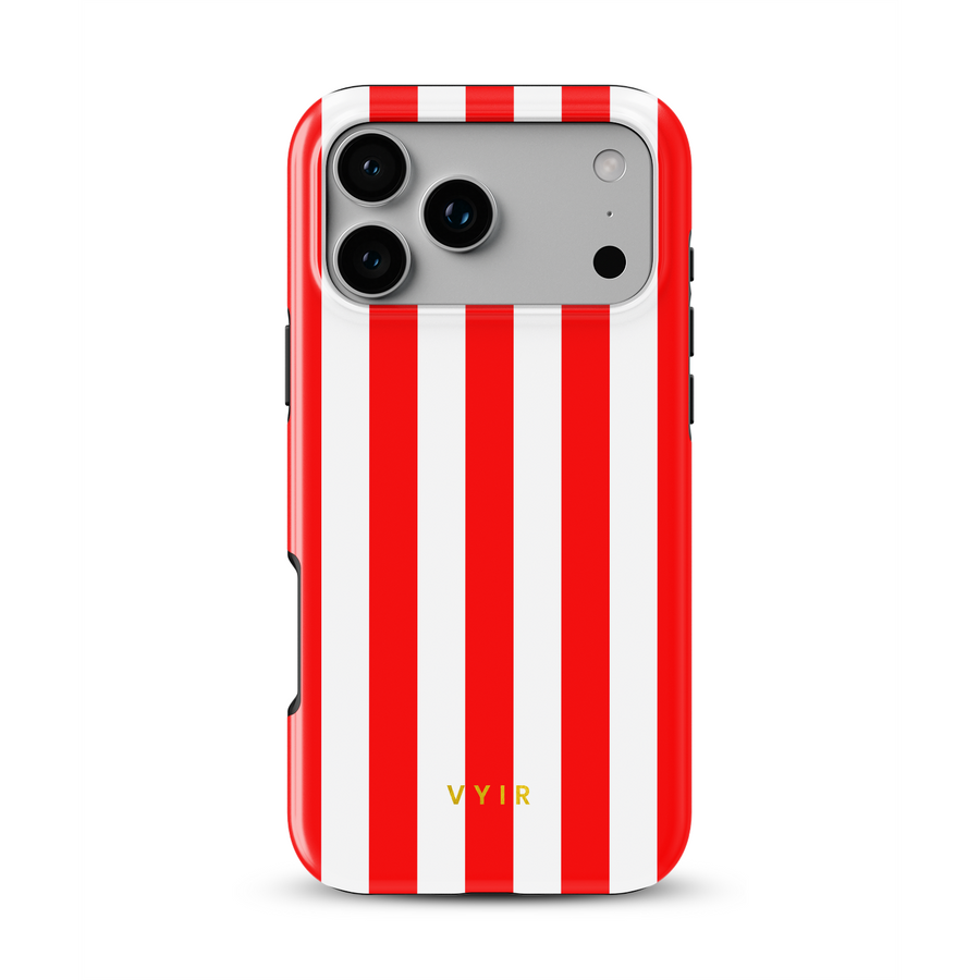 Vertical Stripes, Red Silk - Tough MagSafe iPhone Case