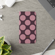 Samsung Galaxy S21 Vegan Leather Wallet Case – Pink Plum Polka Dot Design - VYIR