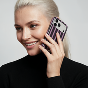 Luxe Stripes, Plum - Shockproof Phone Case - VYIR
