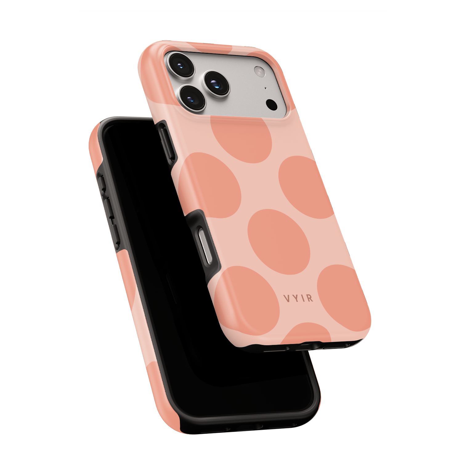 Big Polka Dots, Peach Pop - Shockproof MagSafe iPhone Case - VYIR