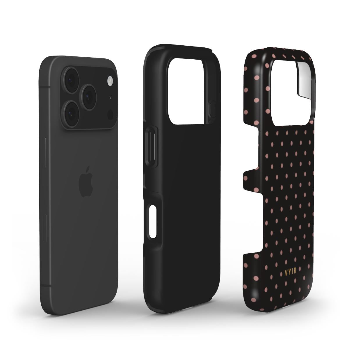 Tiny Polka Dots, Chocolate - Shockproof Phone Case - VYIR