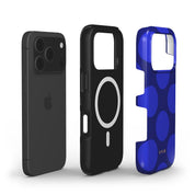 Large Polka Dots, Indigo Blue - Shockproof MagSafe iPhone Case - VYIR