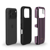 Luxe Stripes, Plum - Shockproof Phone Case - VYIR