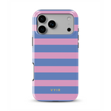 Horizontal Stripes, Periwinkle Dream - Tough MagSafe iPhone Case