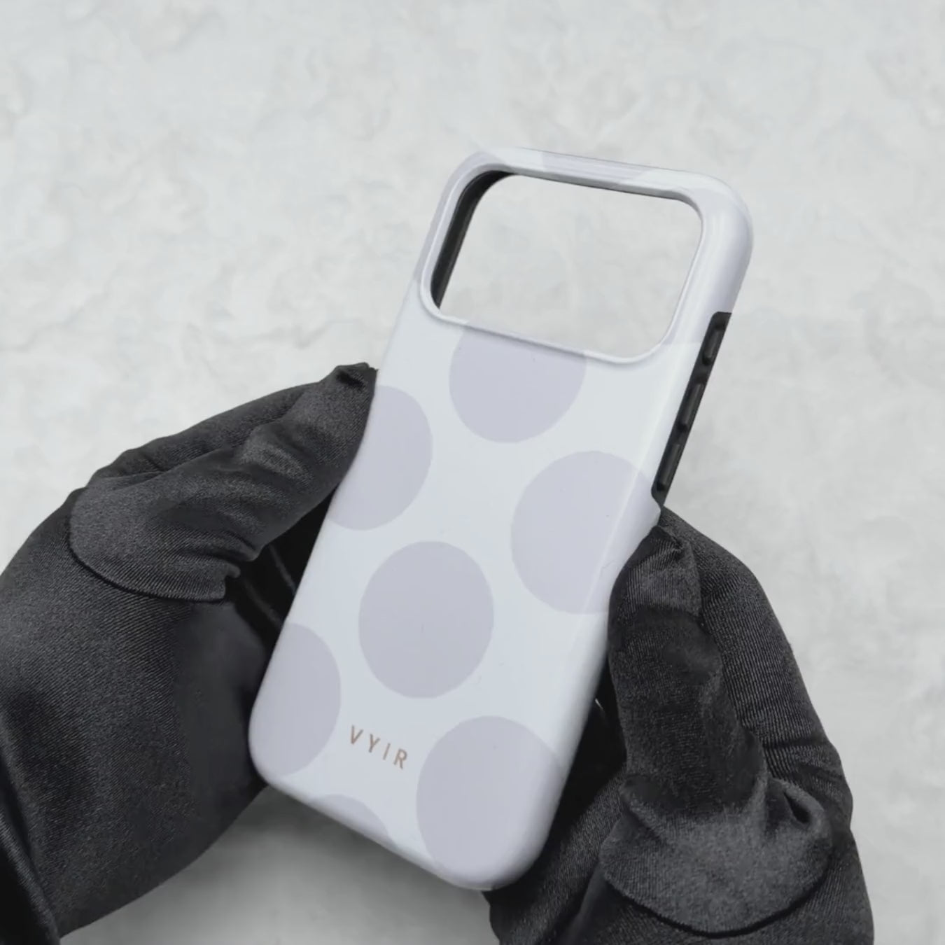 Large Polka Dots, Cloud Gray - Tough Phone Case