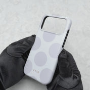 Large Polka Dots, Cloud Gray - Tough Phone Case