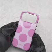 Large Polka Dots, Bubbly Pink - Tough Phone Case